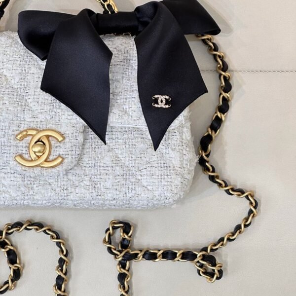 CHANEL Mini Flap Bag White & Black