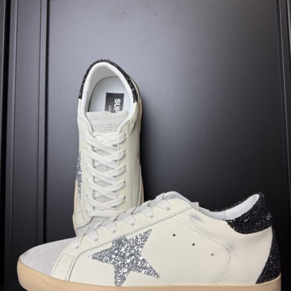 Golden Goose Super-Star White / Grey Glitter / Black Glitter
