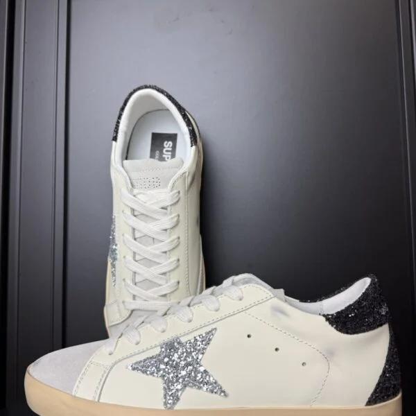 Golden Goose Super-Star White / Grey Glitter / Black Glitter