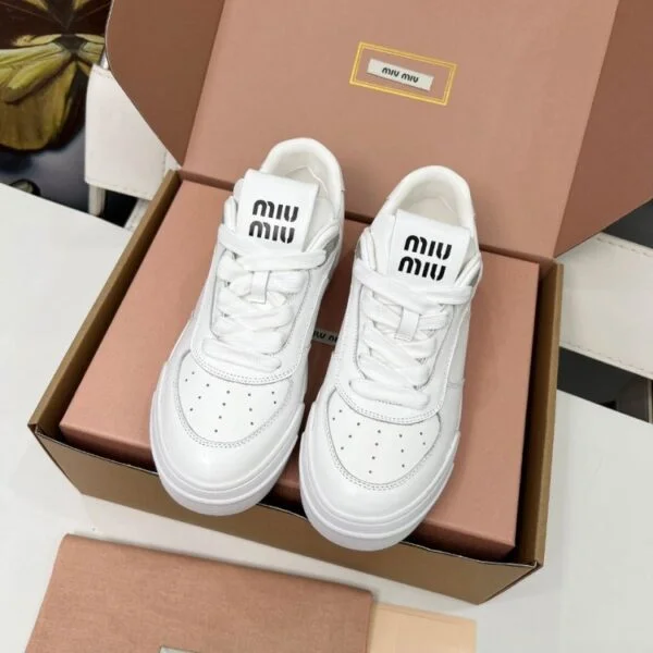 Miu Miu Leather Sneakers "White"