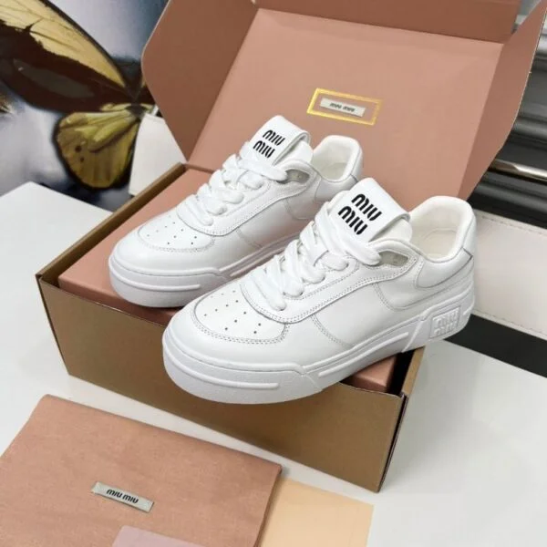 Miu Miu Leather Sneakers "White"