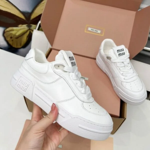 Miu Miu Leather Sneakers "White"