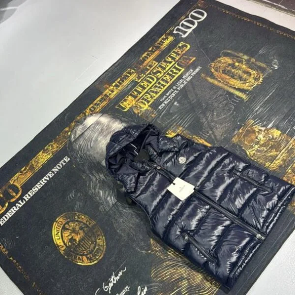 Moncler Black Bormes Hooded Down Prsluk "Blue"