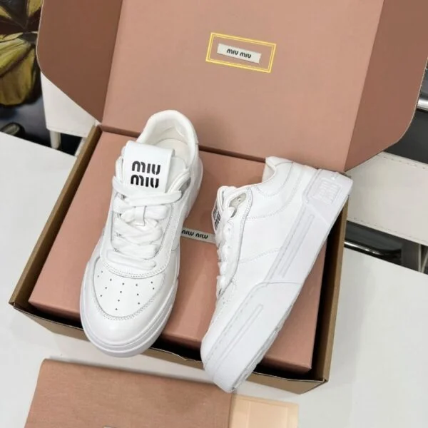 Miu Miu Leather Sneakers "White"