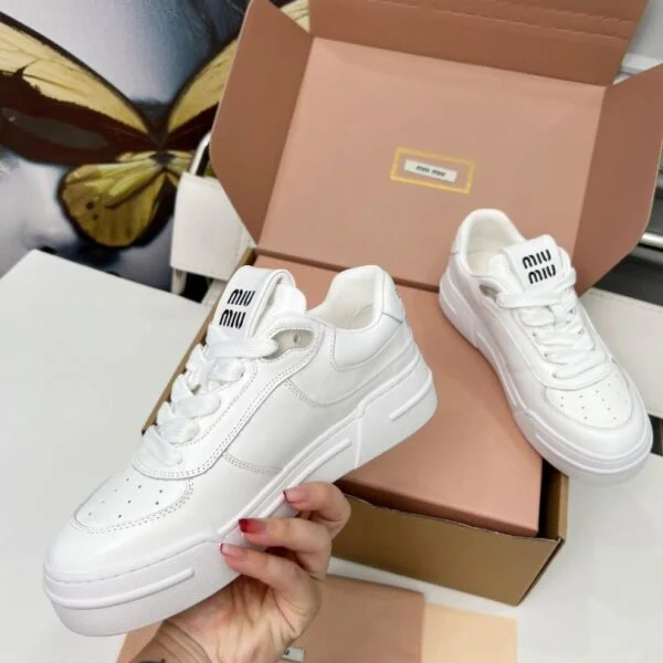 Miu Miu Leather Sneakers "White"