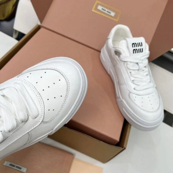 Miu Miu Leather Sneakers "White"