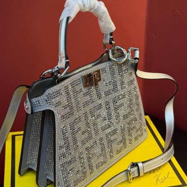 Fendi Silver Crystal Glitter Bag