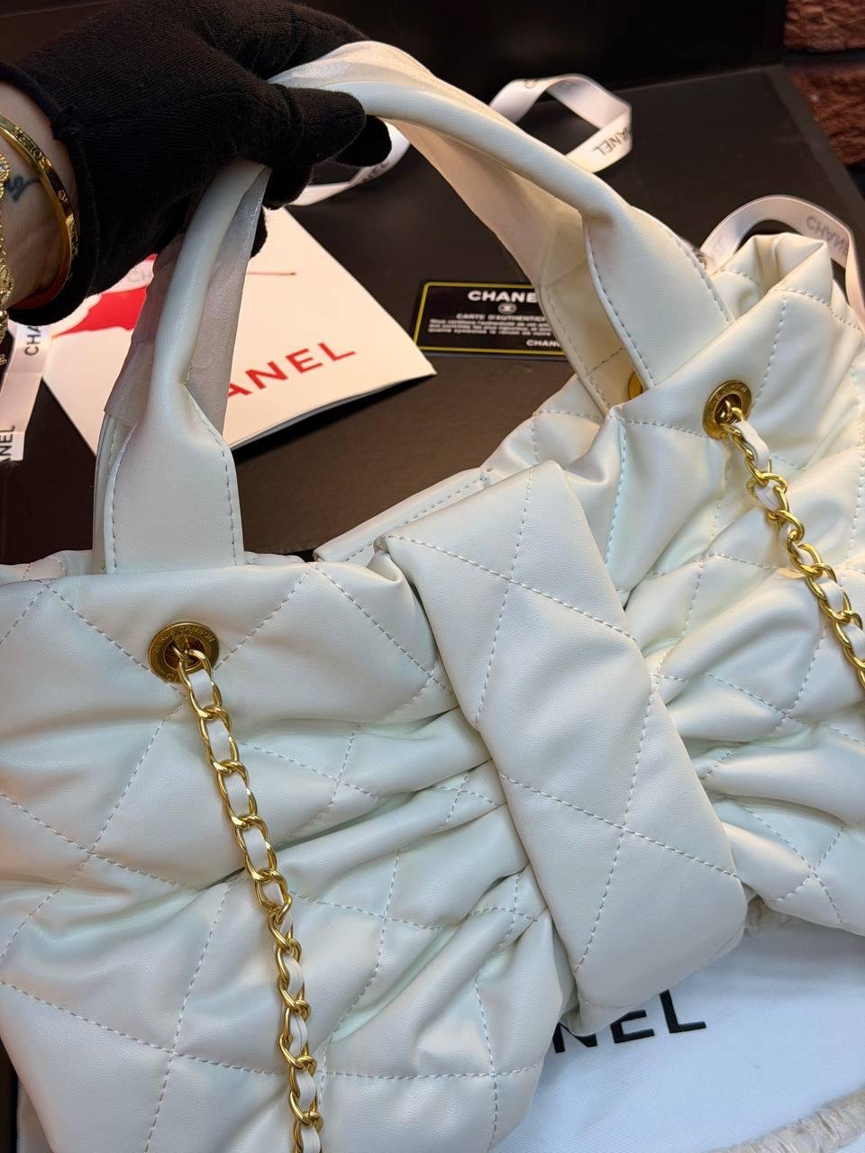 CHANEL Bow Bag "White" - Slika 5