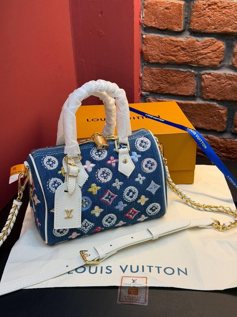 Louis Vuitton Nano Speedy Denim Blue - Slika 3