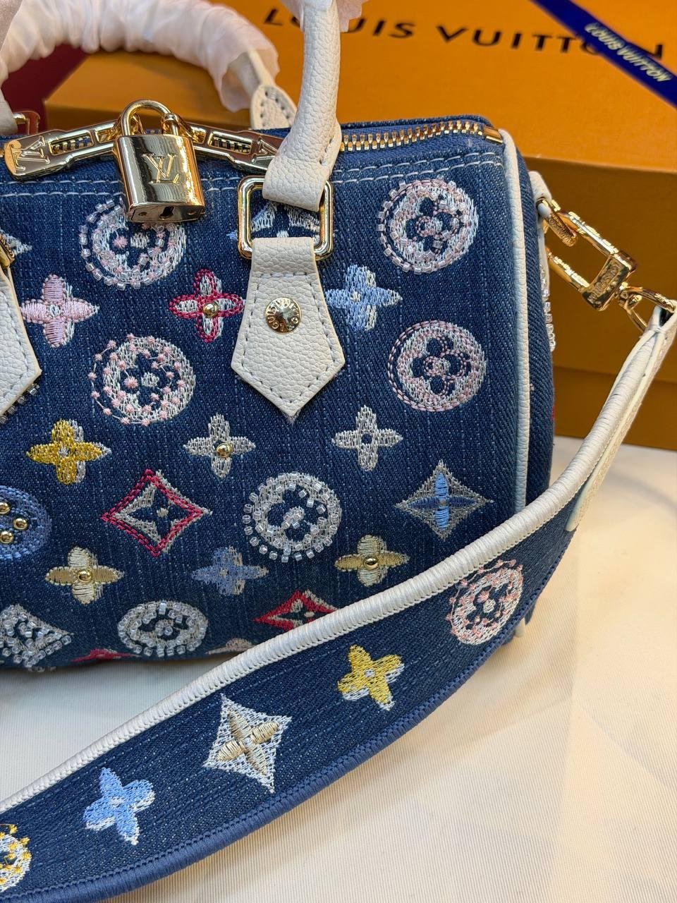 Louis Vuitton Nano Speedy Denim Blue - Slika 4