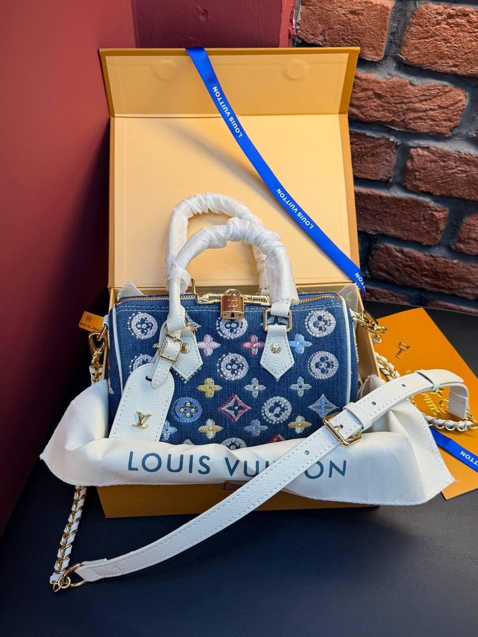 Louis Vuitton Nano Speedy Denim Blue