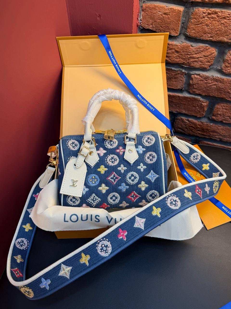 Louis Vuitton Nano Speedy Denim Blue - Slika 7