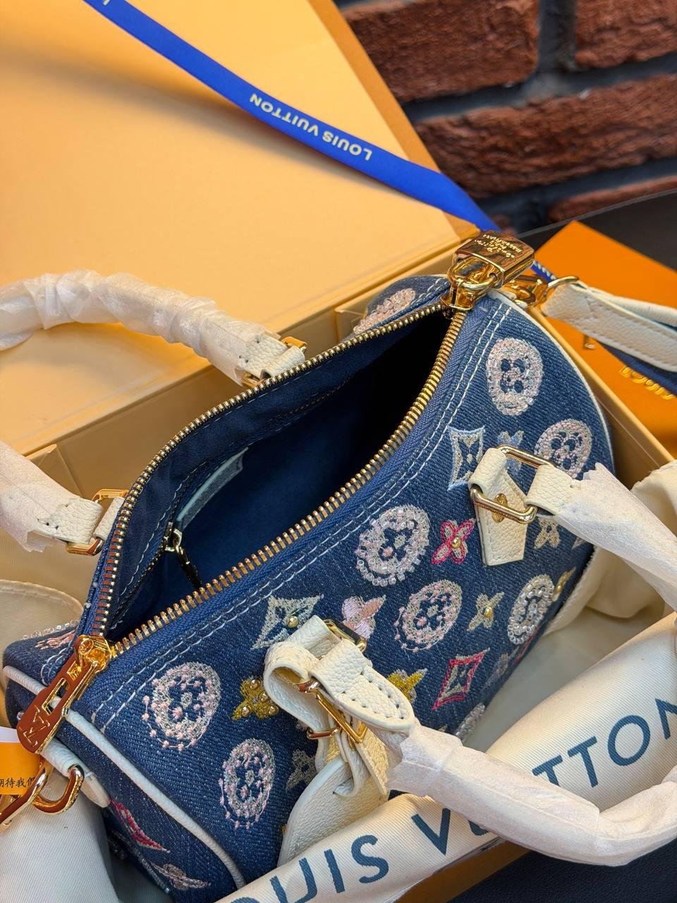 Louis Vuitton Nano Speedy Denim Blue - Slika 12