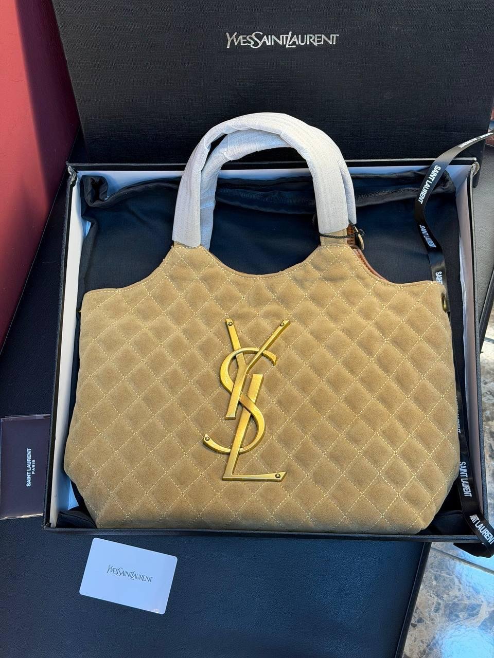 YVES SAİNT LAURENT Icare Medium in Quilted Suede