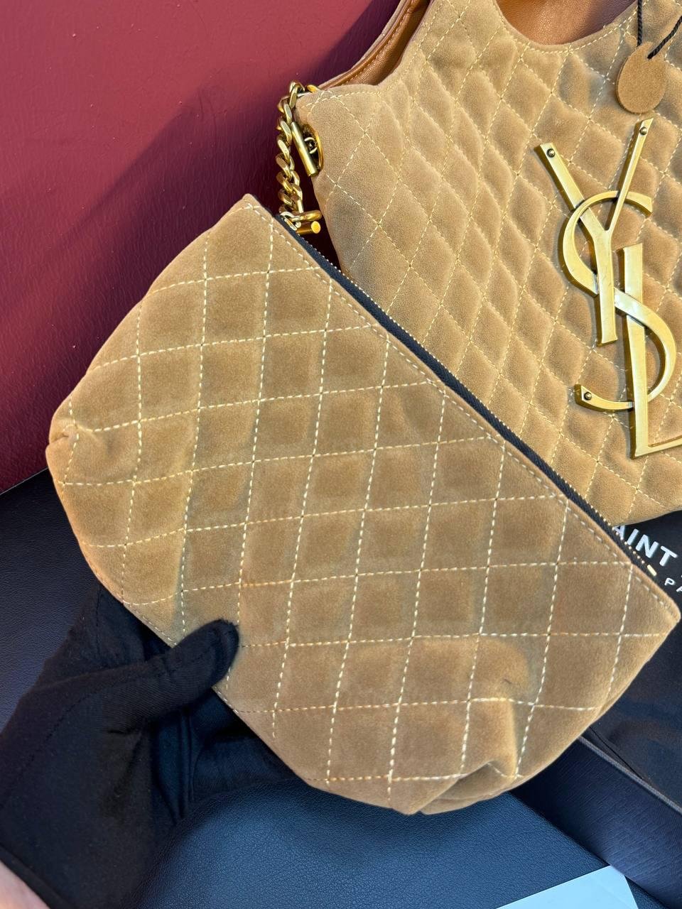 YVES SAİNT LAURENT Icare Medium in Quilted Suede - Slika 5