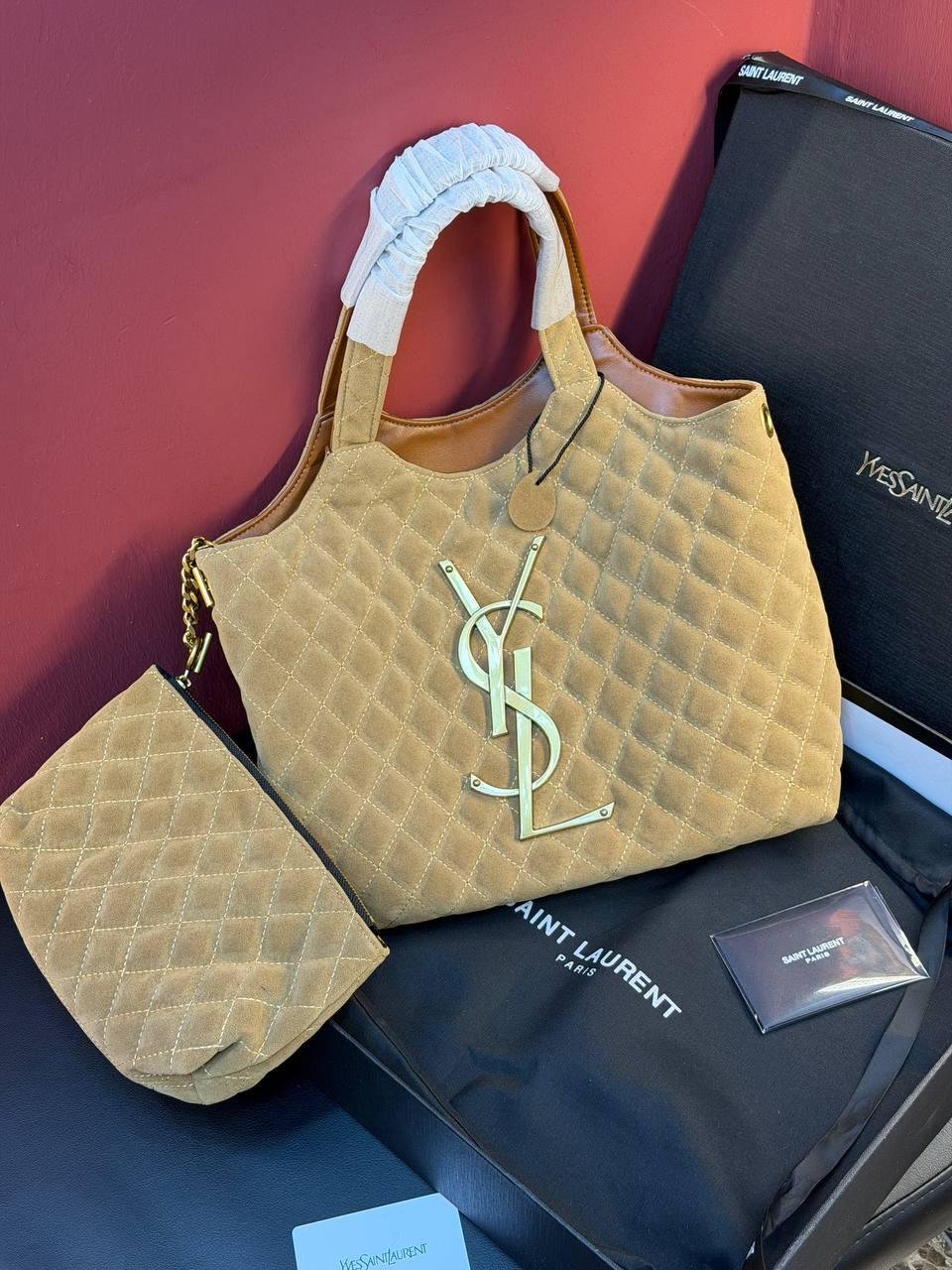 YVES SAİNT LAURENT Icare Medium in Quilted Suede - Slika 8