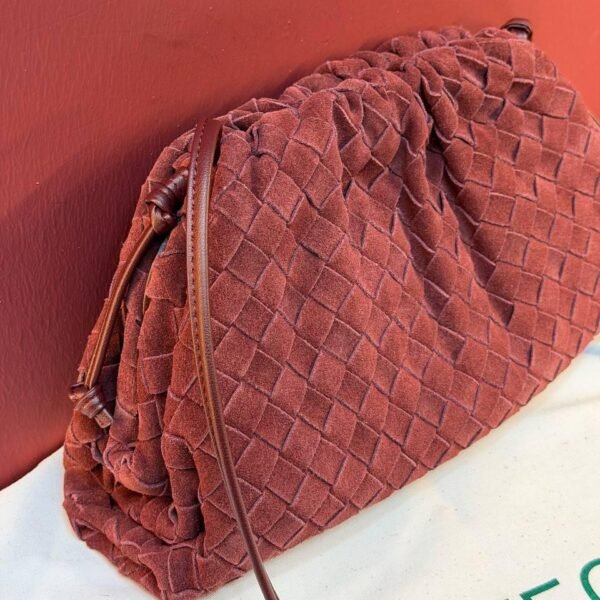 Bottega Veneta Suede Woven Shoulder Bag "Burgundy"