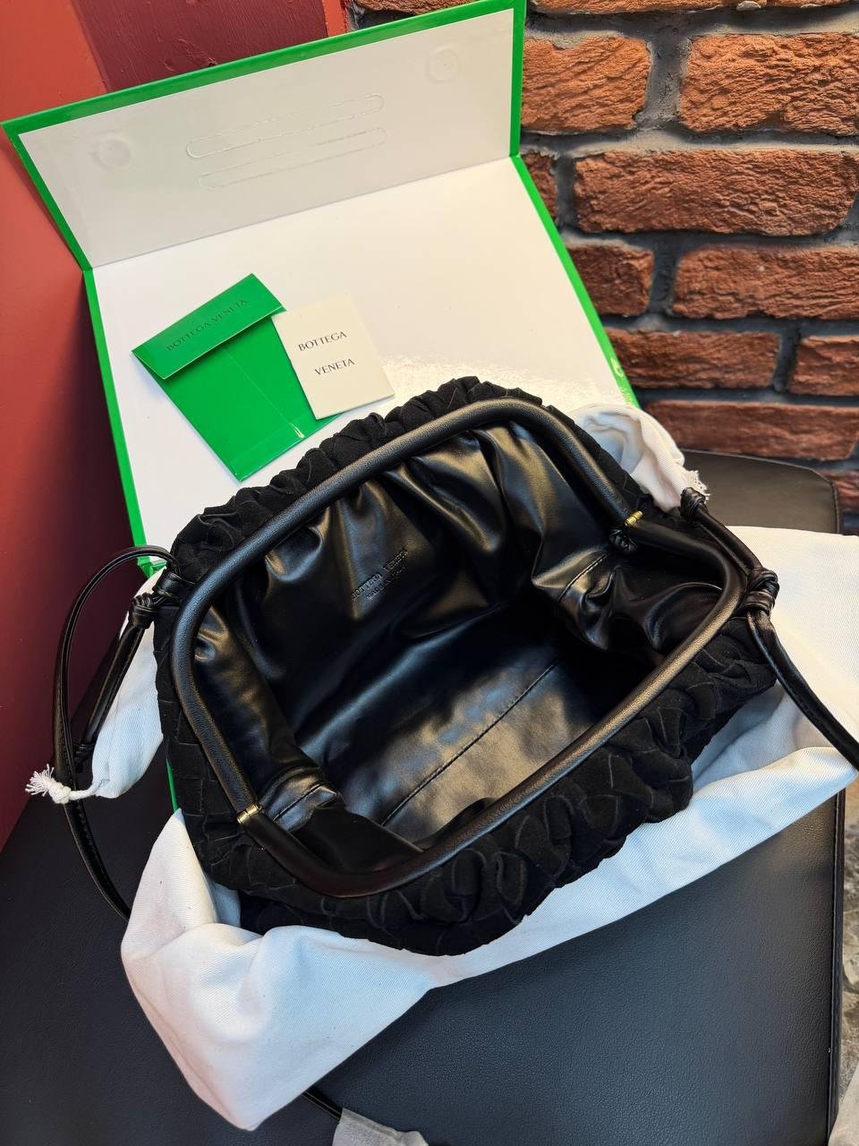 Bottega Veneta Suede Woven Shoulder Bag "Black" - Slika 7