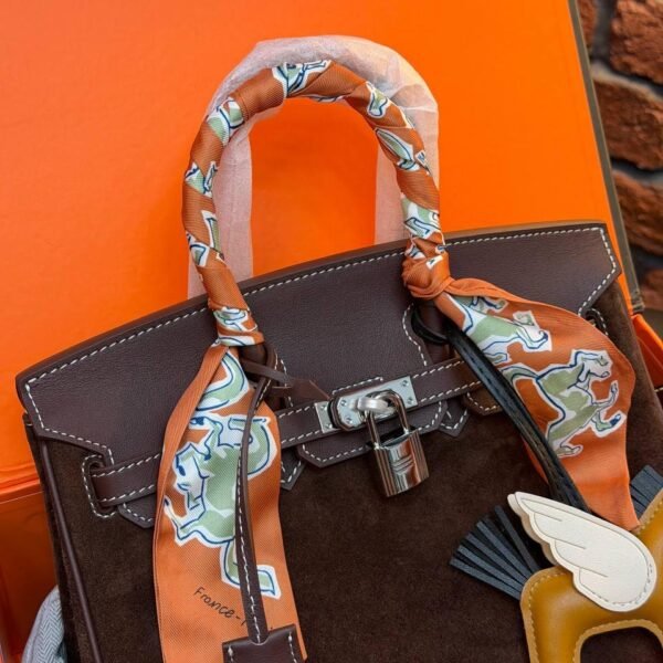 Hermes Birkin 25 Bag Suede "Dark Brown"