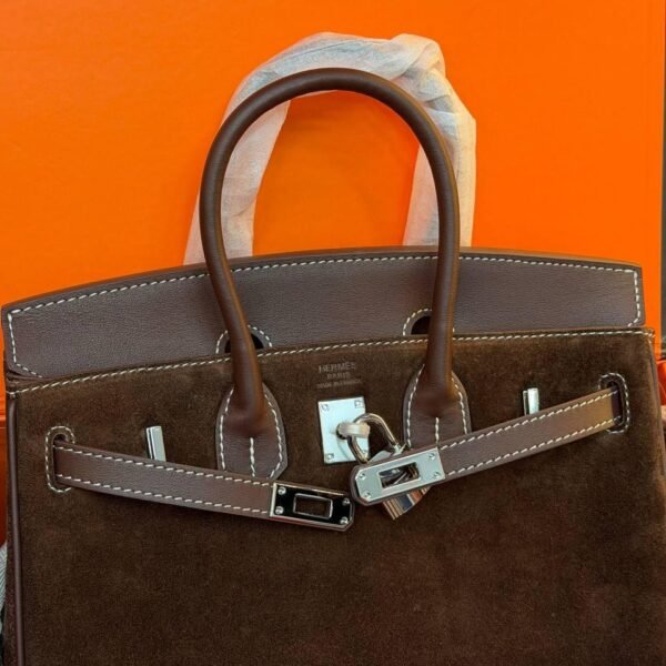Hermes Birkin 25 Bag Suede "Dark Brown"