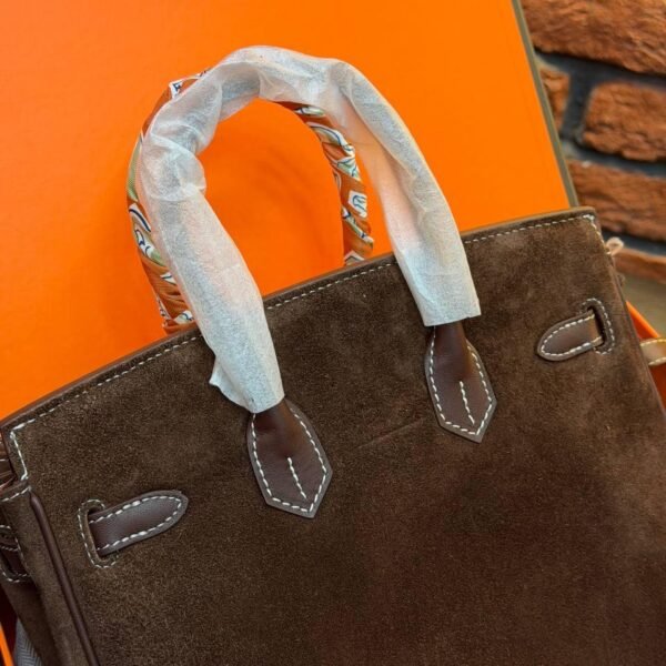 Hermes Birkin 25 Bag Suede "Dark Brown"