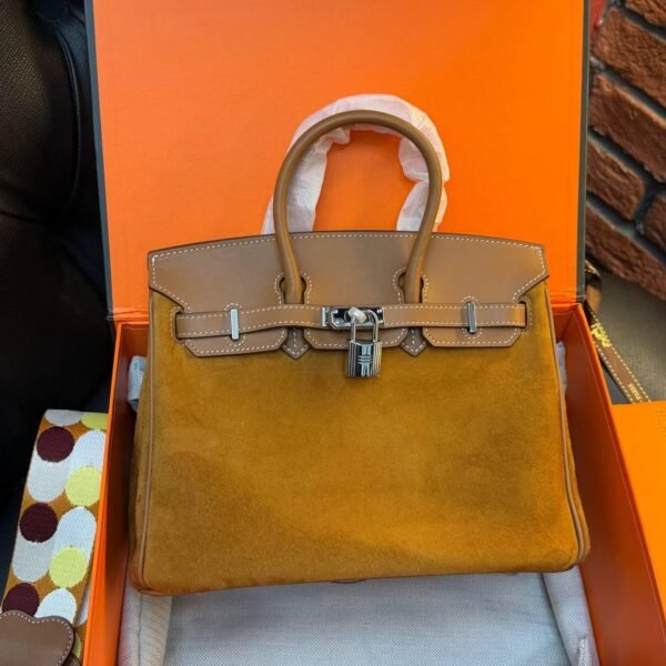 Hermes Birkin 25 Bag Suede "Camel"