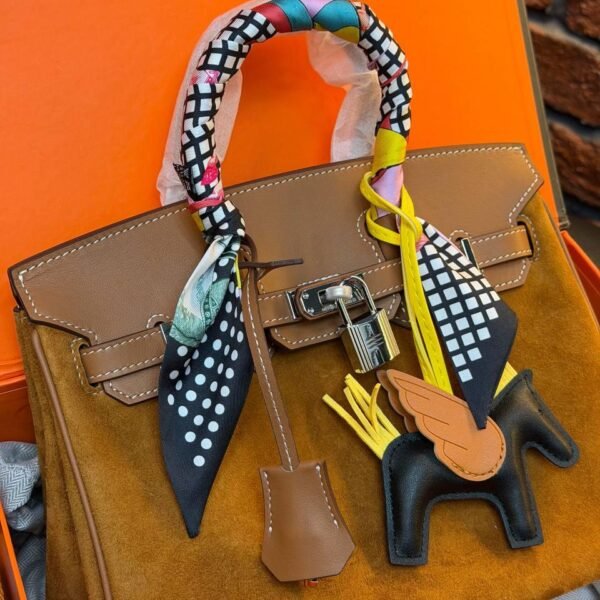 Hermes Birkin 25 Bag Suede "Camel"