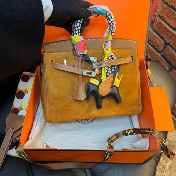 Hermes Birkin 25 Bag Suede "Camel"